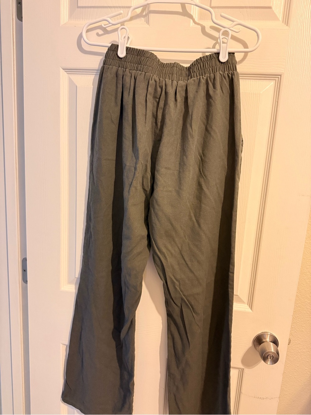 Guess Olive Green Wide-Leg Drawstring Pants - Picture 4 of 5
